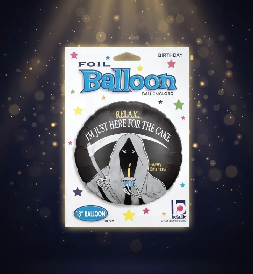 Betallic Grim Reaper Happy Birthday Foil Balloon