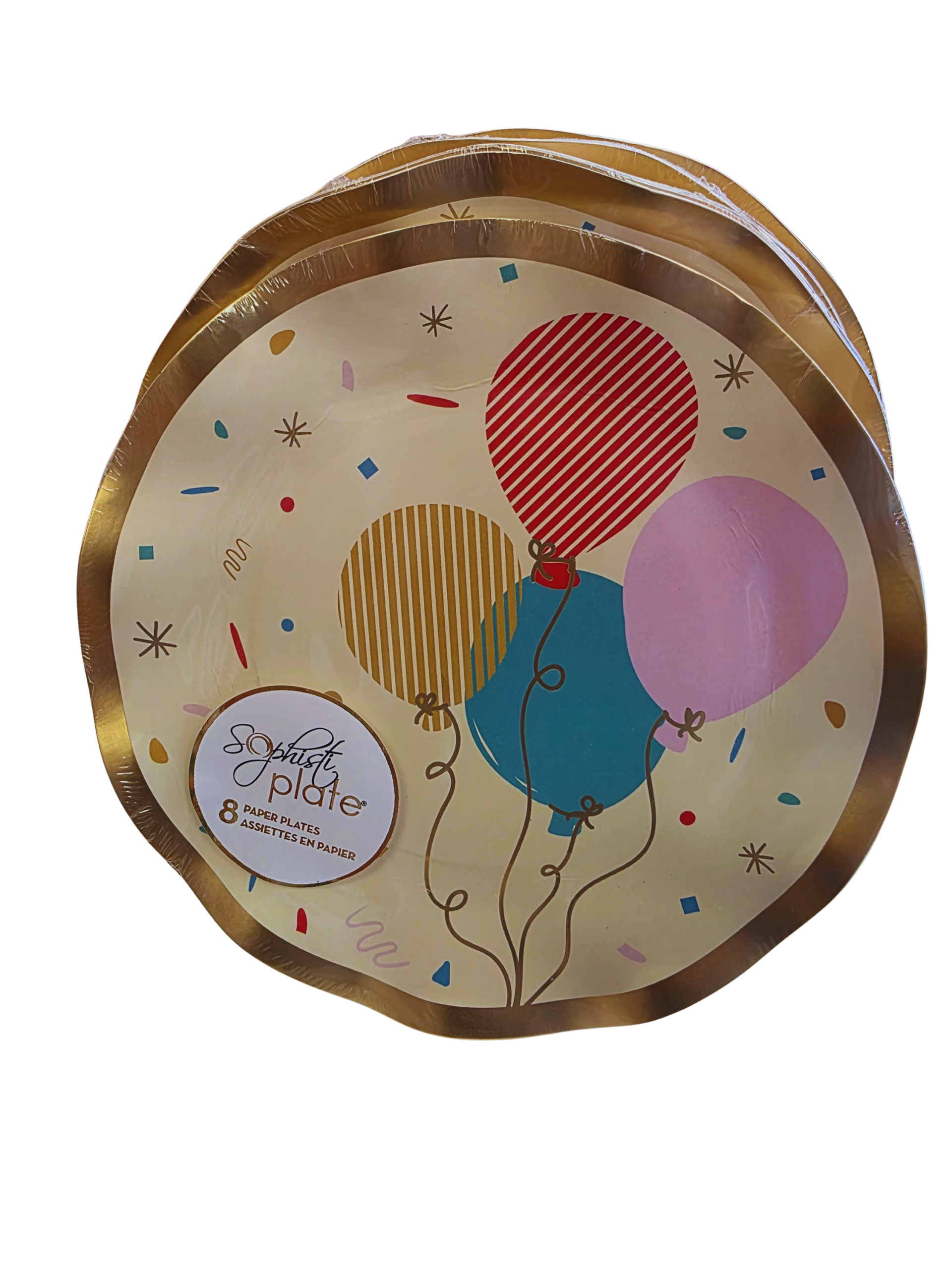 BALLOON BIRTHDAY SALAD PLATE 8ct