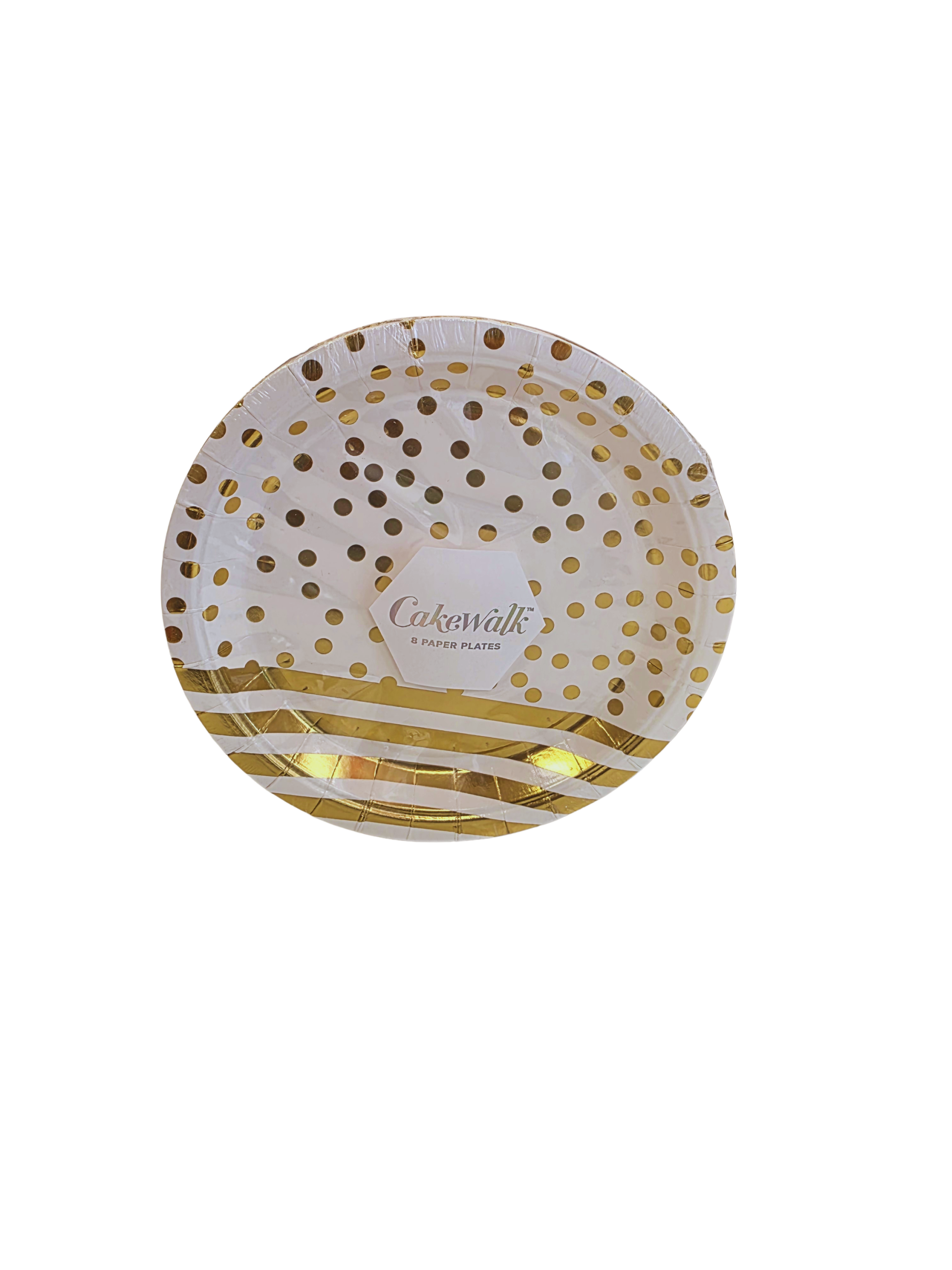 GOLD CONFETTI DESSERT PLATES 8ct
