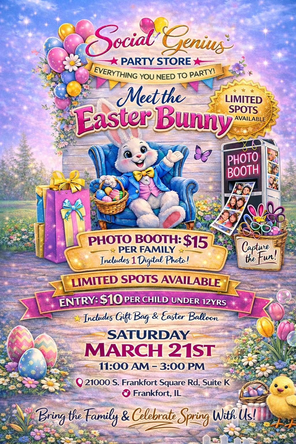 Come Meet the Easter Bunny March 21st 11am-3pm