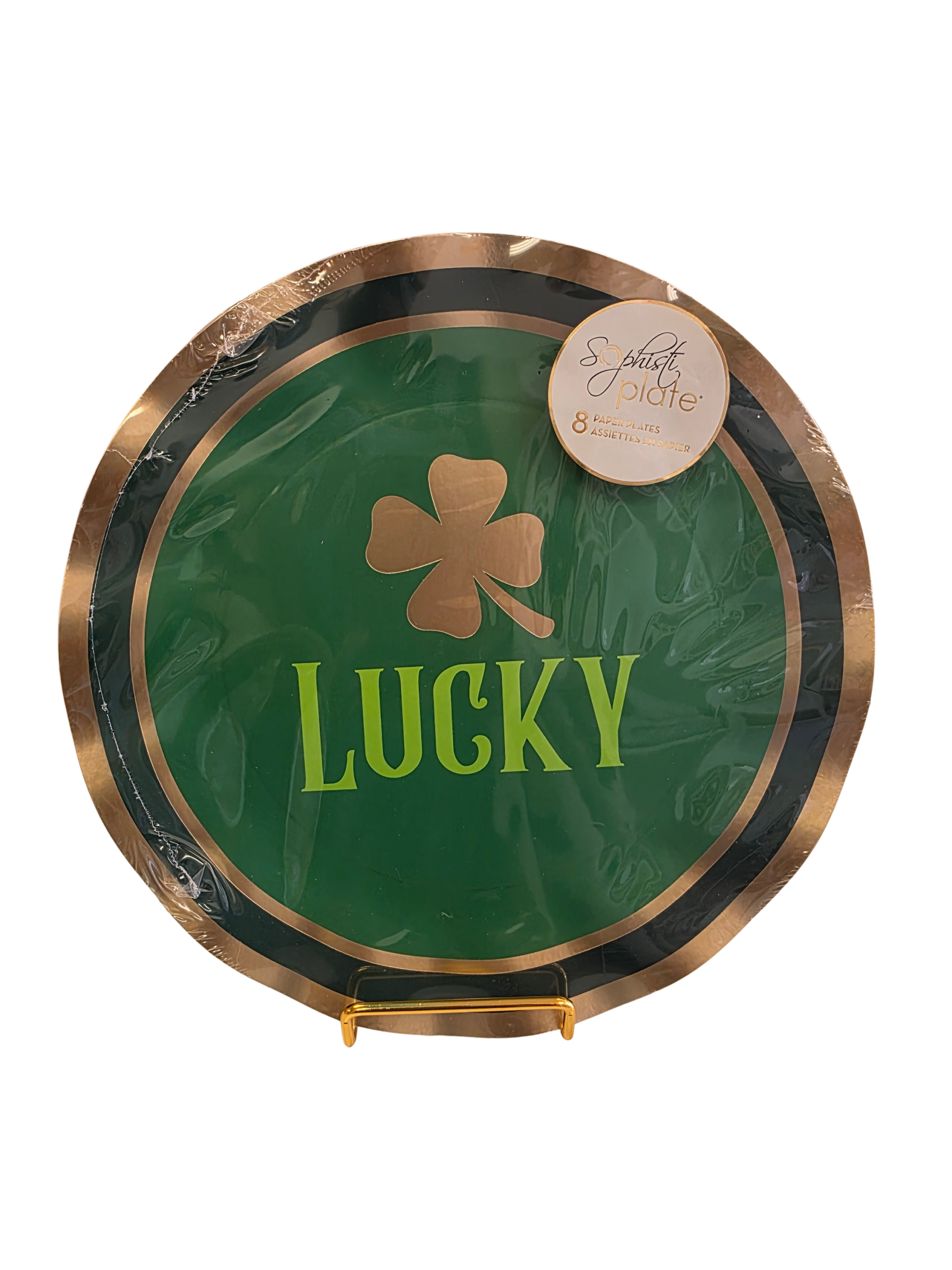 SOPHISTIPLATE LUCKY CLOVER DINNER PLATE 8ct