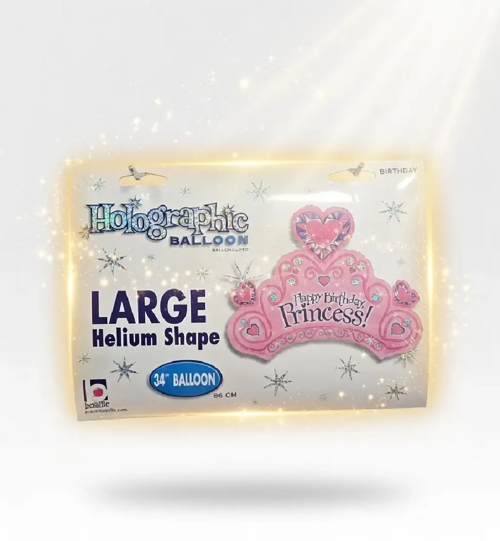 Large 34-inch foil balloon shaped like a princess crown