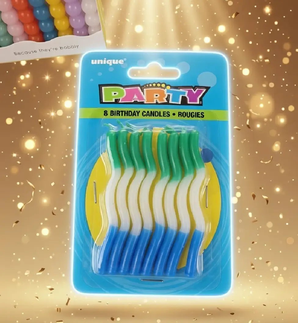 Zig Zag Tri-Color Birthday Candles