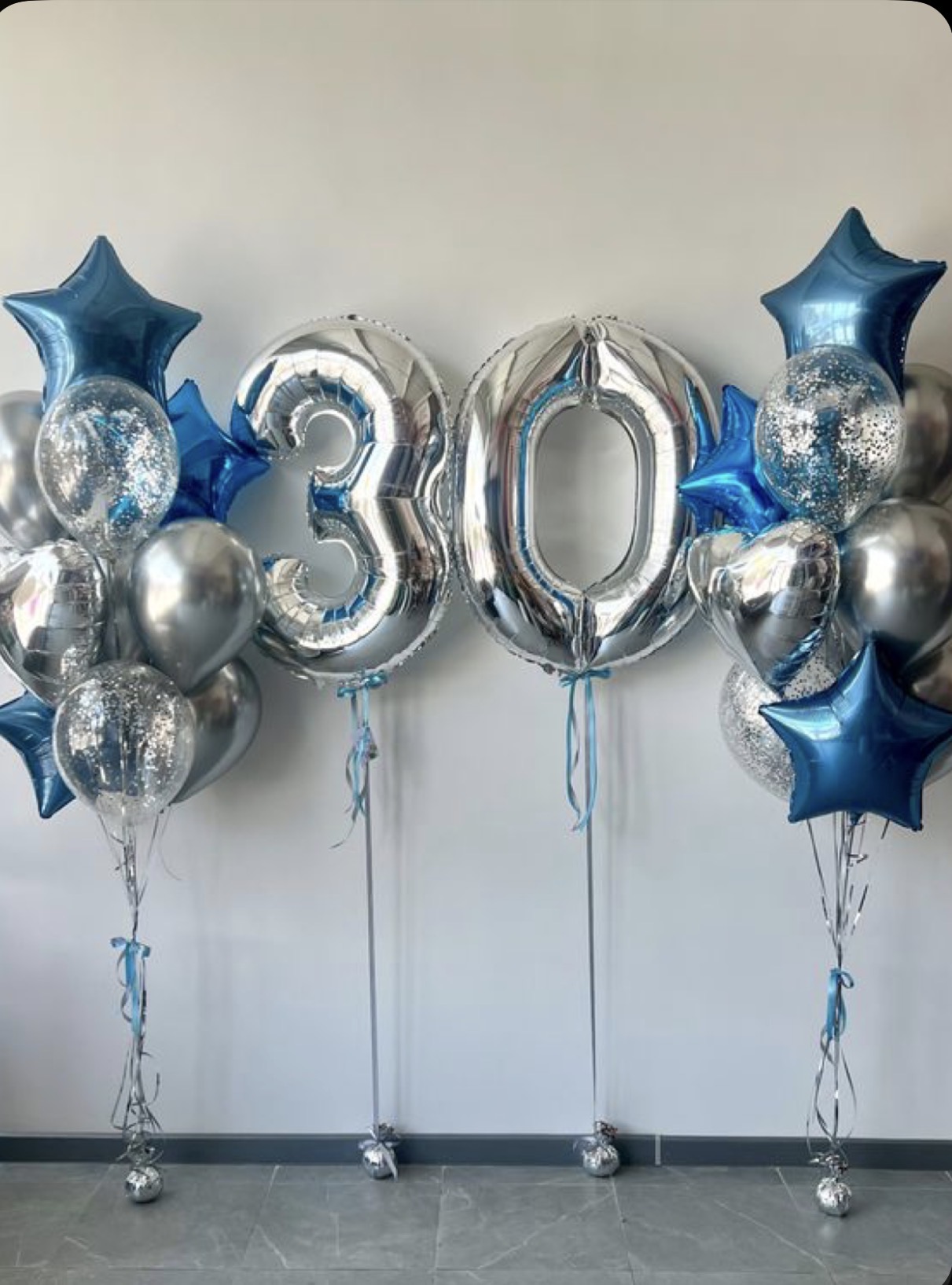 PREMIUM BALLOON BOUQUET 9 balloons-number balloon-vinyl decal-2 260s 3 foil shapes