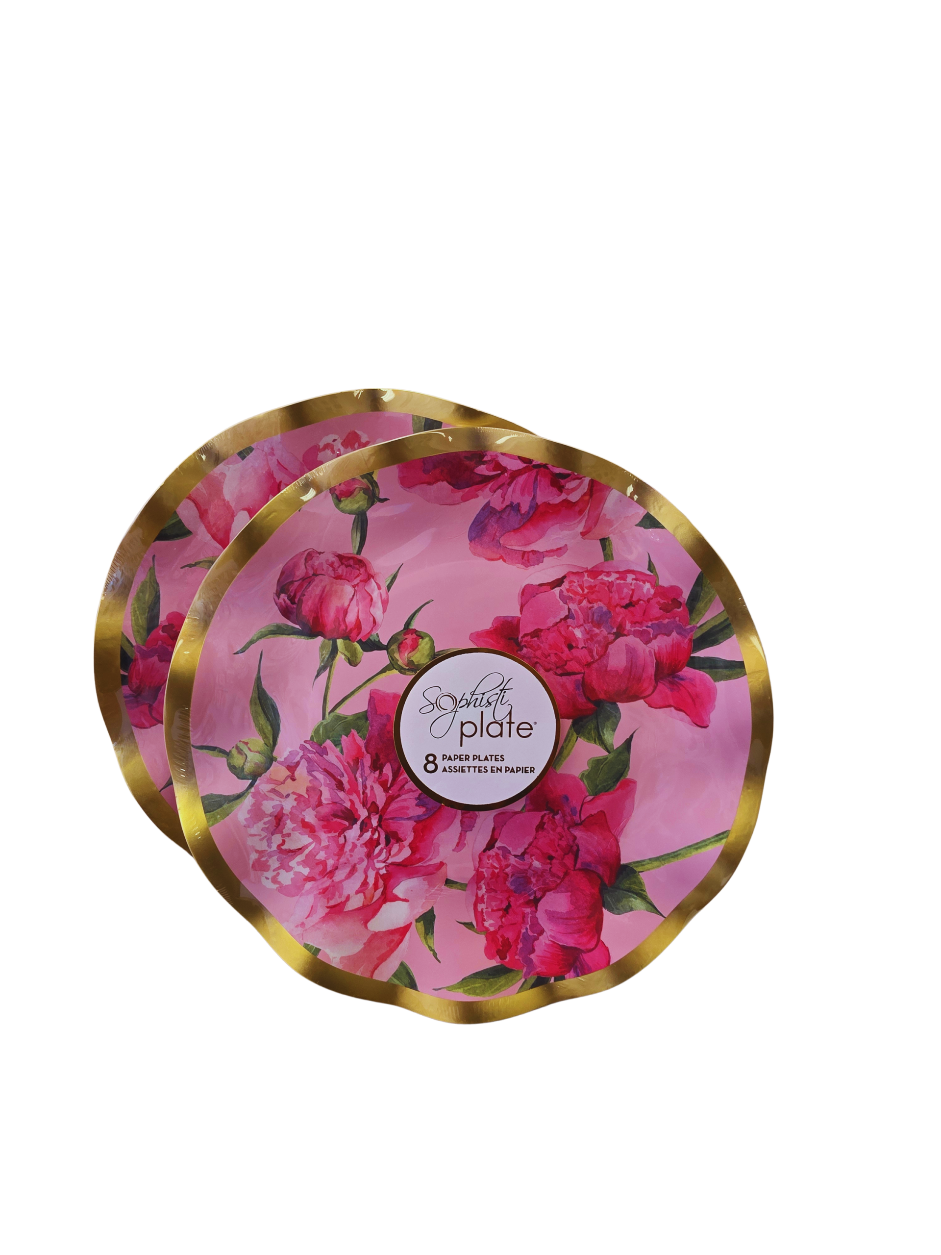 FLORAL PINK PLATE 8ct
