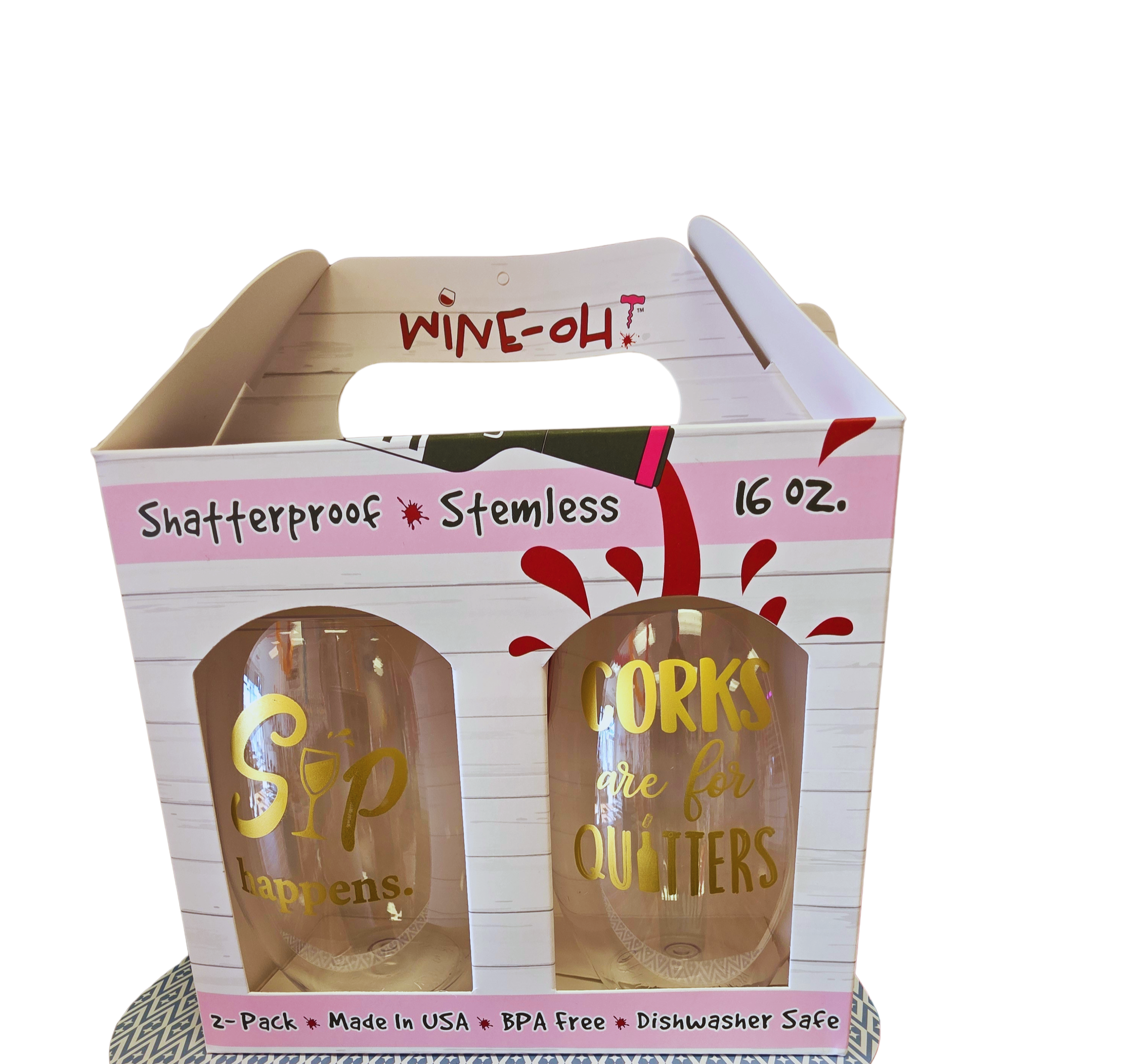 Wine-oH Shatterproof Stemless Cups 160z