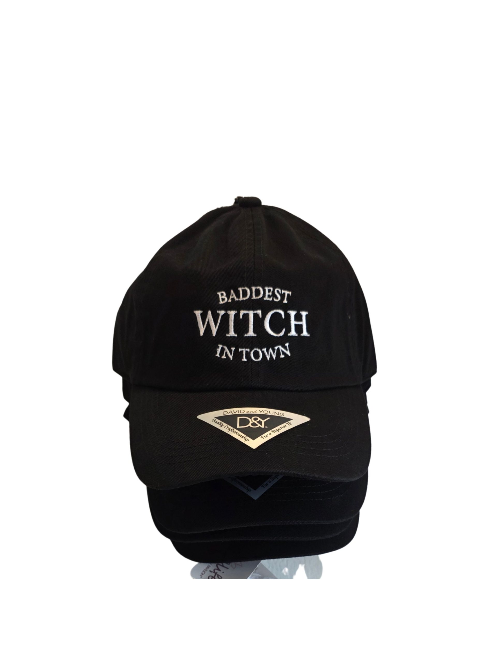BADDEST WITCH IN TOWN CAP 1sz BLK/WHT