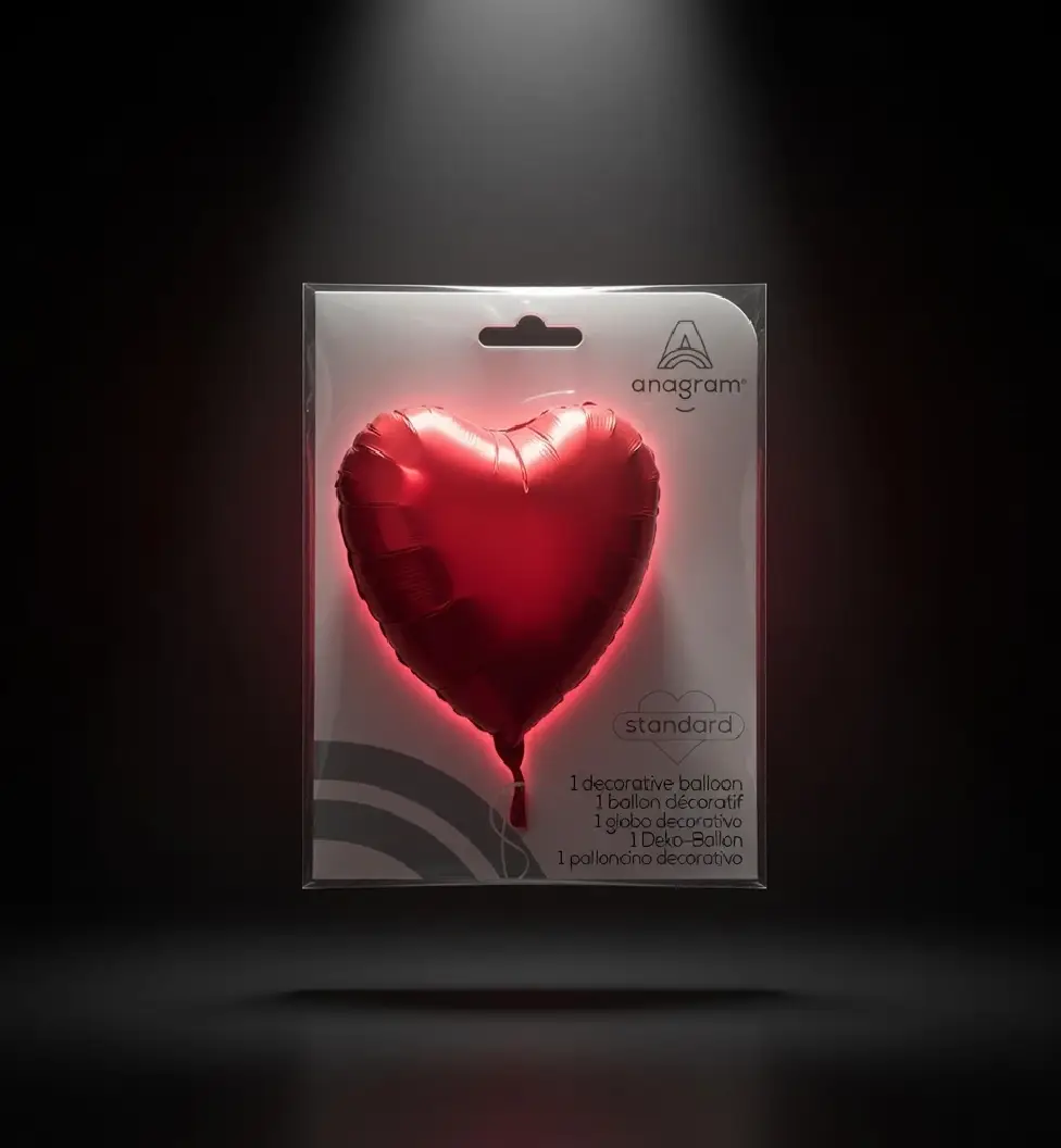 Heart Foil, Metallic Red