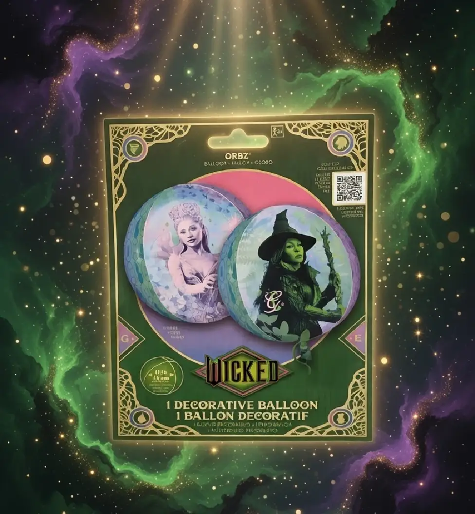 Wicked for Good themed Orbz balloons