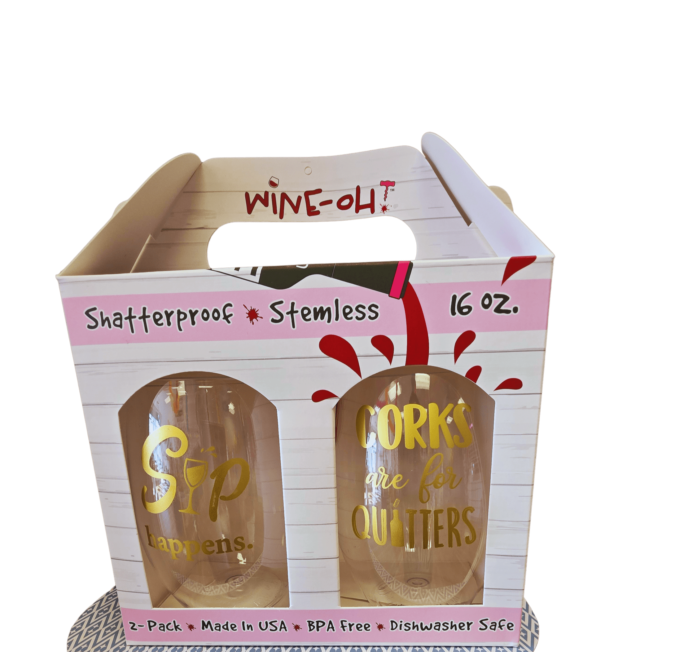 Wine-oH Shatterproof Stemless Cups 160z